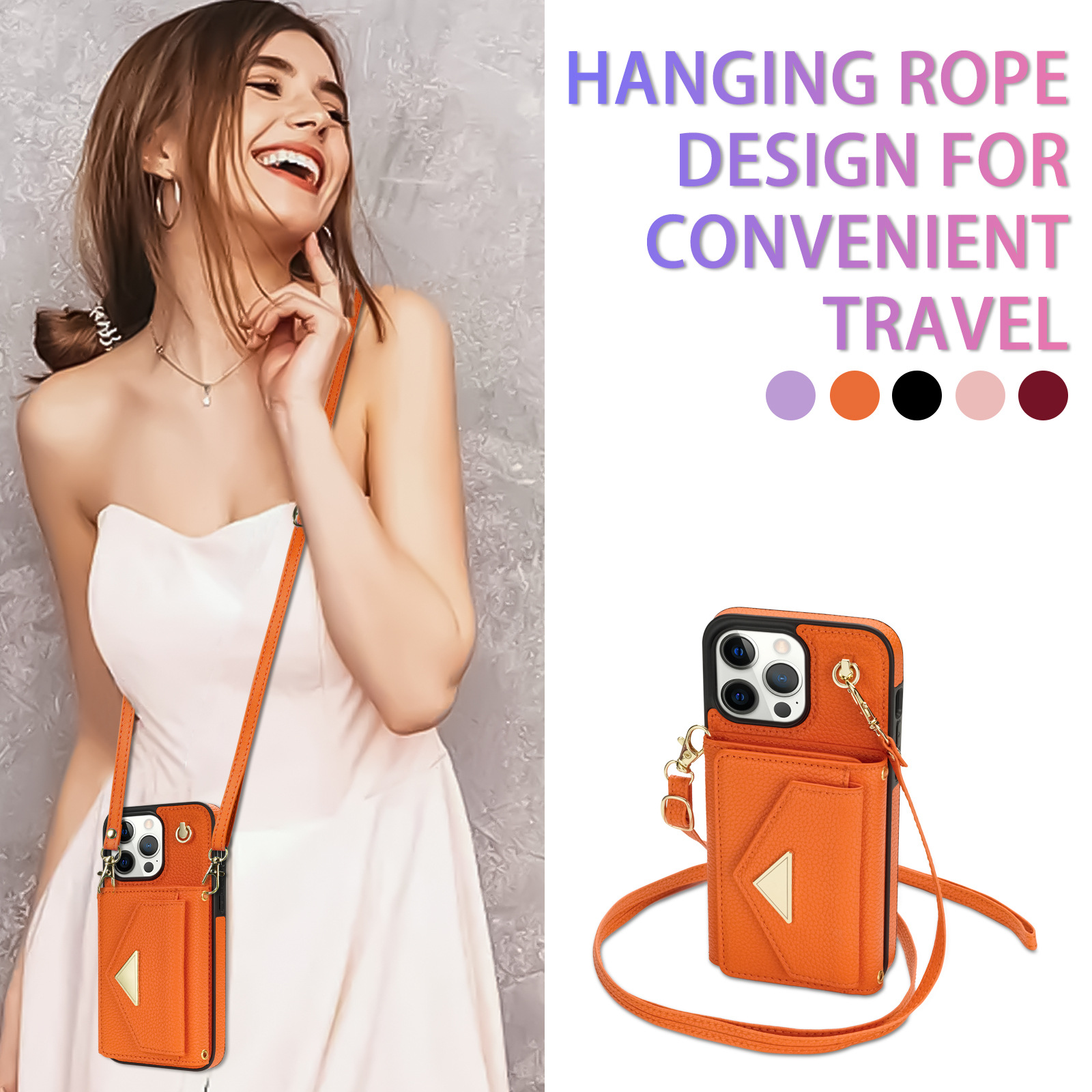110g Weight iPhone Applicable Brands Pu Leather Material Solid Color Pattern Retro Style Retro Solid Color Pu Leather   Phone Cases 10
