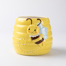 批发 现代小蜜蜂系列 北欧个性创意小花盆简约陶瓷花盆