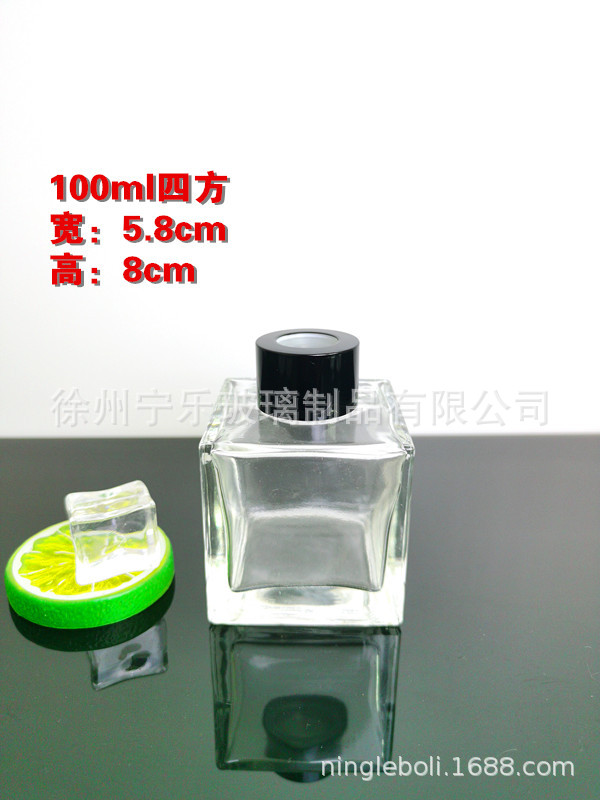 Botella de aromaterapia botella de aromaterapia de vidrio 100mL botella de aromaterapia sin fuego botella de aromaterapia redonda engrosada botella de perfume con tapa de botella de aceite esencial