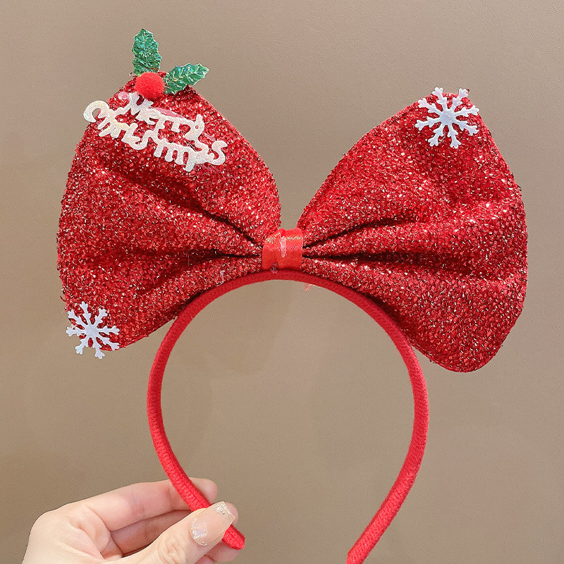 クリスマスヘアバンド 子供用 2025年新作 リボンヘアバンド 女の子向け 面白いお祭りアクセサリー ヘアピン 女性用|undefined