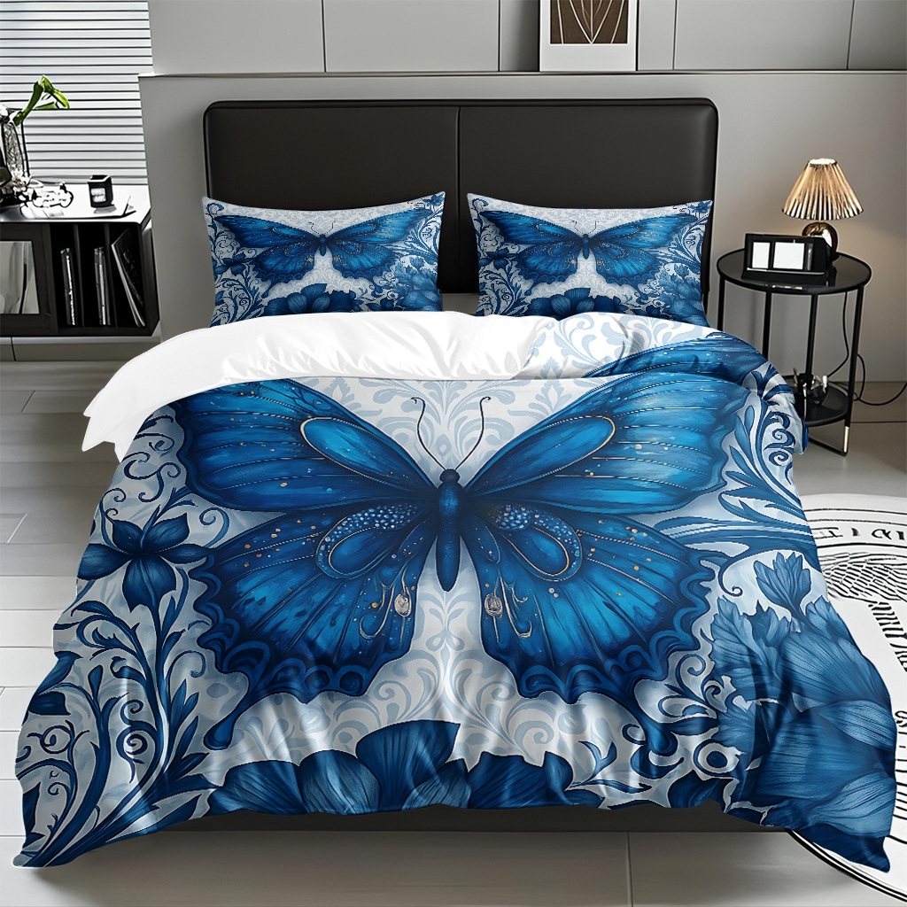 Butterfly series digital print edredón comercio electrónico transfronterizo preferido fuente fábrica adaptada modo TEMU / JIT