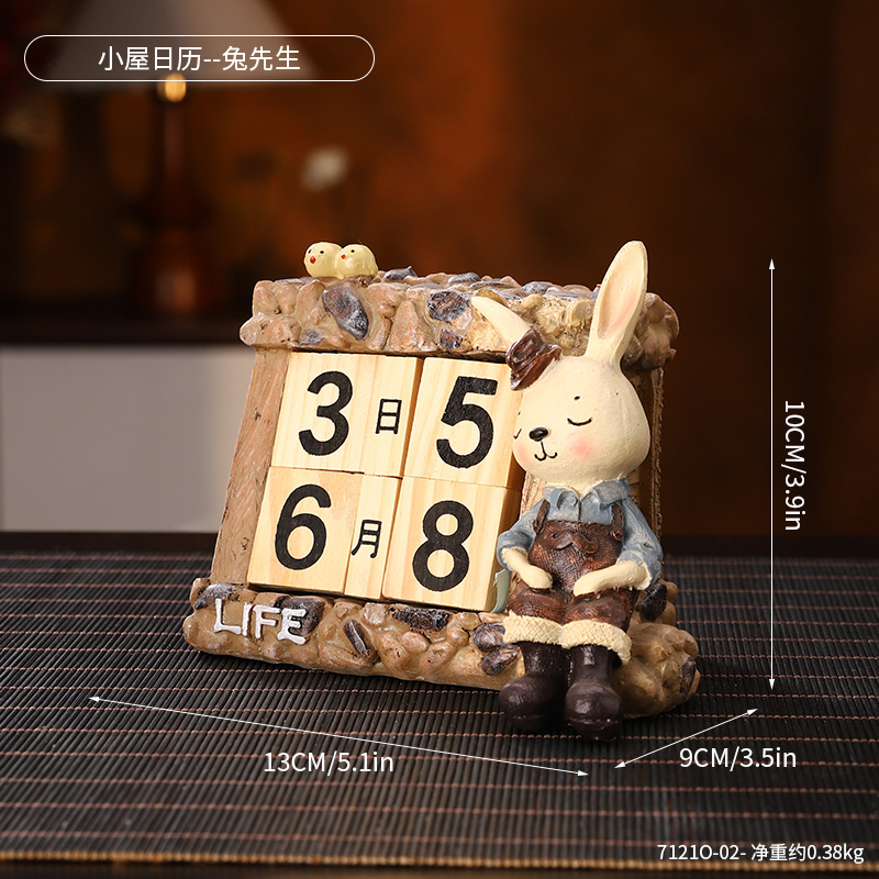 Madera Flip calendario escritorio creativo personalizado escritorio calendario hogar escritorio calendario joyería simple decoración decorativa de la tabla