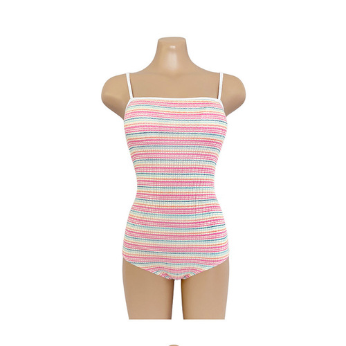 Japanese and Korean pure desire swimsuit women one-piece triangle sweet striped student hot spring vacation swimsuit
