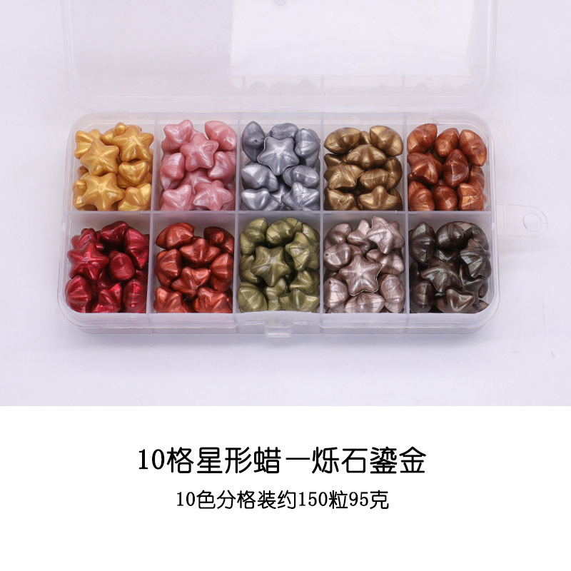 Juego de Perlas de Cera para Sellos de Estrella, 24 Rejillas, Serie de Colores Macaron, Perlas de Cera para Sellos de Pentagrama Baratas, Colores Mezclados