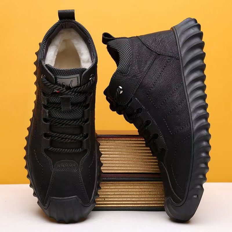 Spot invierno práctico nuevo estilo zapatos de algodón para hombres más botas de algodón altas cálidas de terciopelo botas de nieve zapatos de papá botas Martin