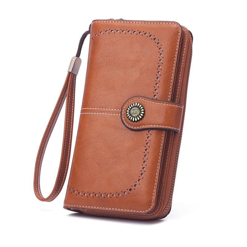 European and American 2023 New Oil Wax Leather Women's Wallet, Vintage Fashion Versatile Wallet, Large Capacity Coin Purse, Cross-Border Trend European and American 2023 New Oil Wax Leather Women's Wallet, Vintage Fashion Versatile Wallet, Large Capacity Coin Purse, Cross-Border Trend