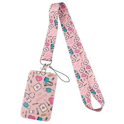 Doctor Pills Cat Mobile Phone Lanyard Card Holder Combination Bus Card Brand Work Lanyard Campus Card Pendant Accessories