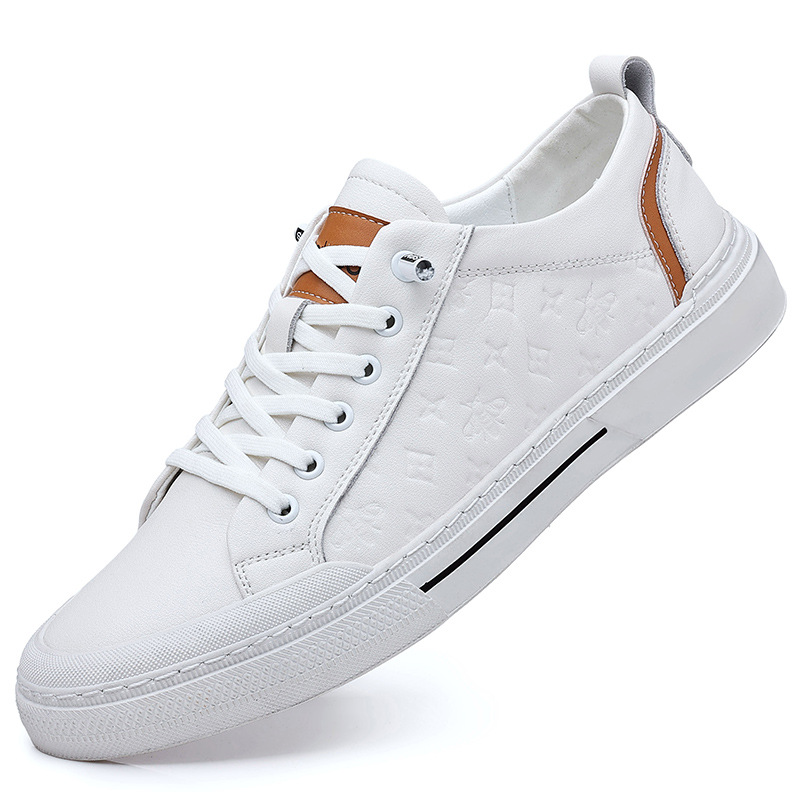 Zapatos de hombre populares zapatos blancos de cuero de Bajo Top transpirable zapatillas casuales 2023 primavera nuevos deportes romper zapatos individuales de los hombres