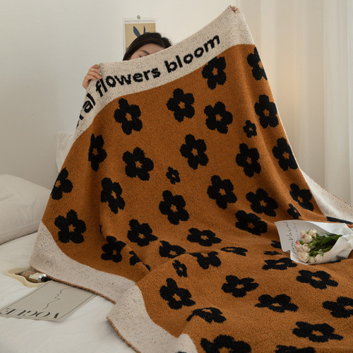 Korean style small fresh pastoral flowers thickened blanket living room sofa office nap multifunctional blanket