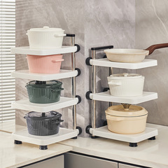 台所の物置棚の鍋の収納棚の鍋棚のテーブルの下の水槽は鍋棚の戸棚の中で角の多い棚を回転します。