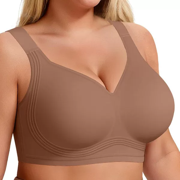 Letsjoli Women's Bra Supportive Wireless Push-Up Bra Full Coverage Seamless Plus Size