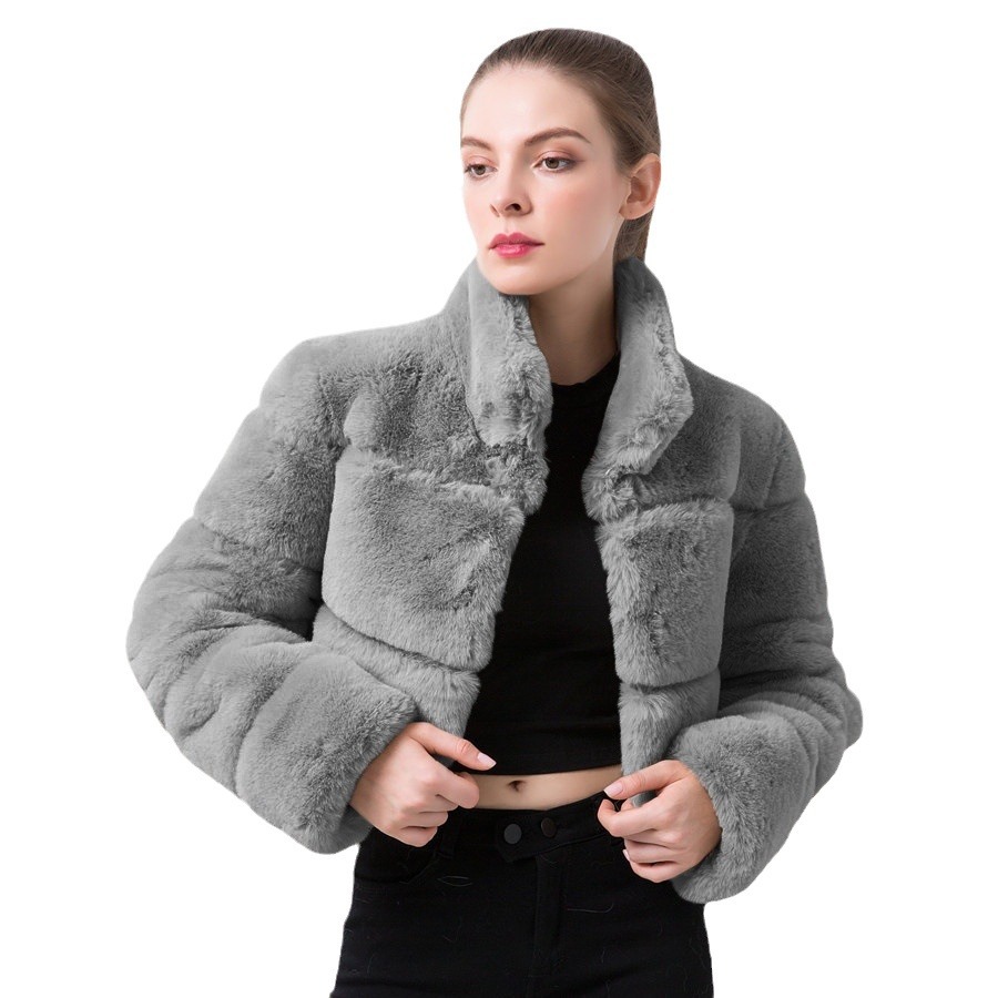 Women's Clothing Fur Women's Jacket Fur Horizontal Stitching Artificial Fur _voghion.com