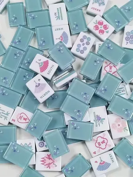 (24-Hour Direct Delivery from Stock) Supply of Foreign Trade Mahjong Tiles, American-Style Blue Butterfly Mahjong Tiles, American Mahjong Tiles