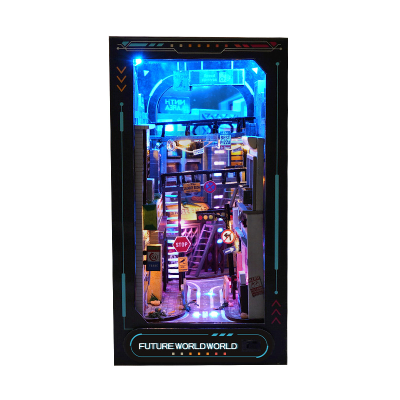 Tianyu DIY Cottage TC36 futuro cercano Saibo estilo punk ensamblado a mano creativo tridimensional soporte de libro modelo adornos