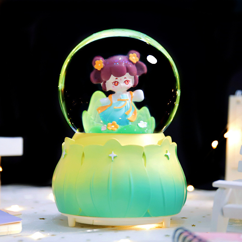 Nuevas estrellas de dibujos animados desean decorar bolas de cristal nieve brillante atmósfera interior de ocho cajas de sonido regalo para estudiantes