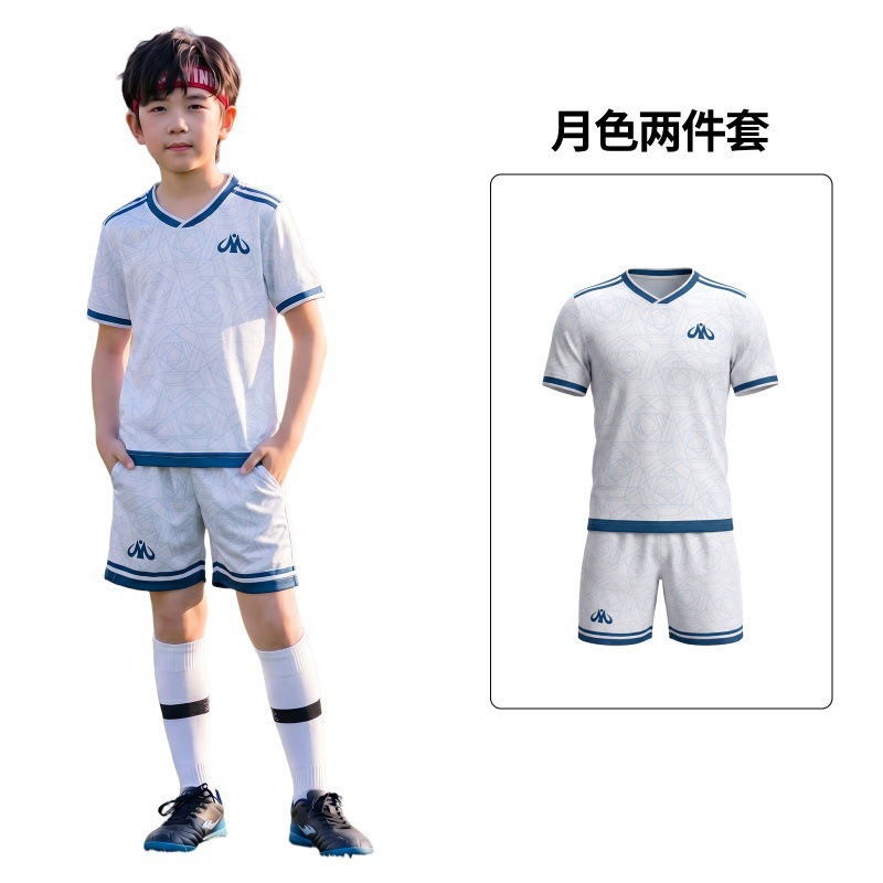 Uniforme de fútbol infantil, pantalones cortos de mangas cortas, niños y niñas, uniformes de entrenamiento de equipos, camisetas, uniformes transpirables image 7