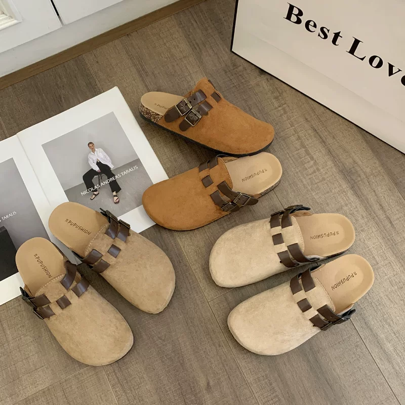 Новые двухстовые ботинки Биркеншток с полуподпорой свод Foot arch support для внешней торговли модная универсальная женская ленивые сандалии