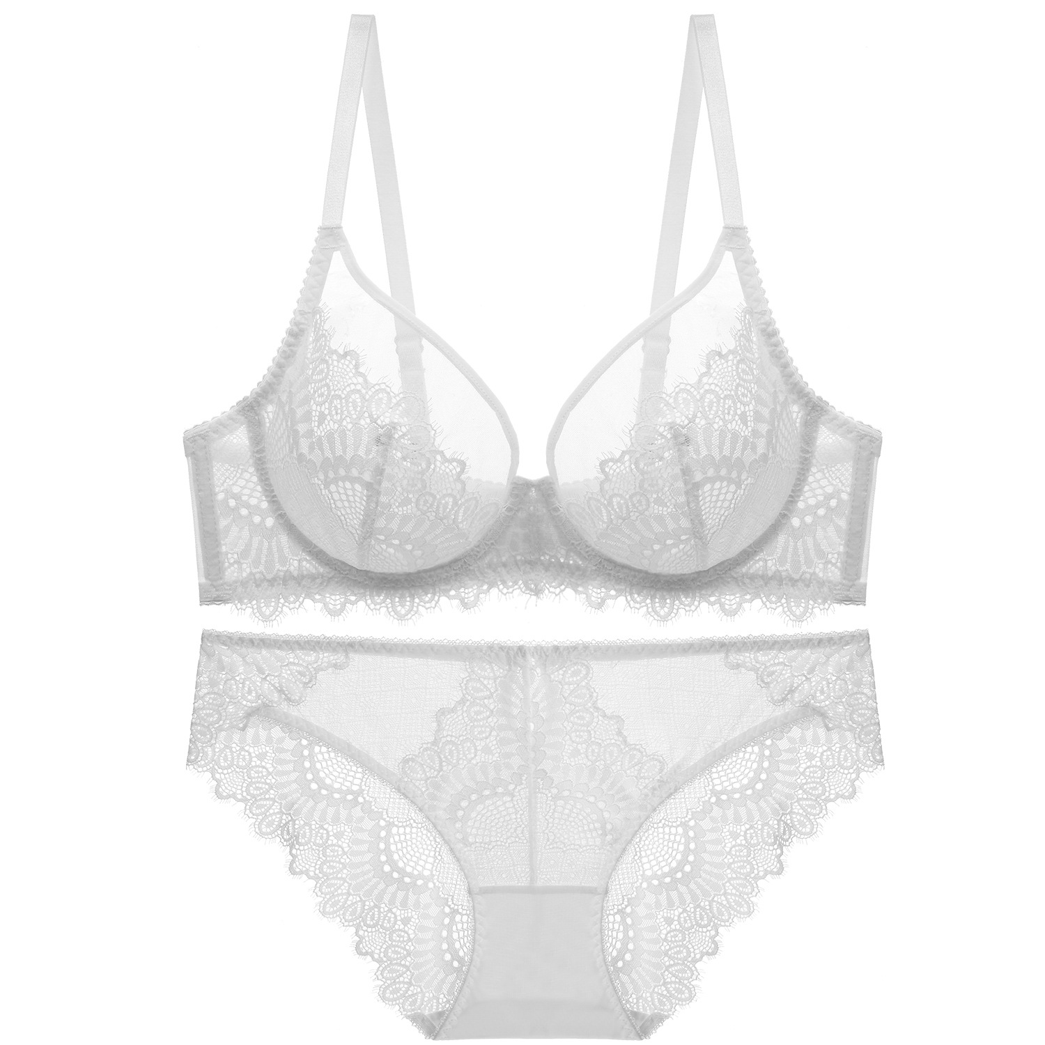 Ensemble soutien-gorge et culotte en dentelle ultra-fine_voghion.com