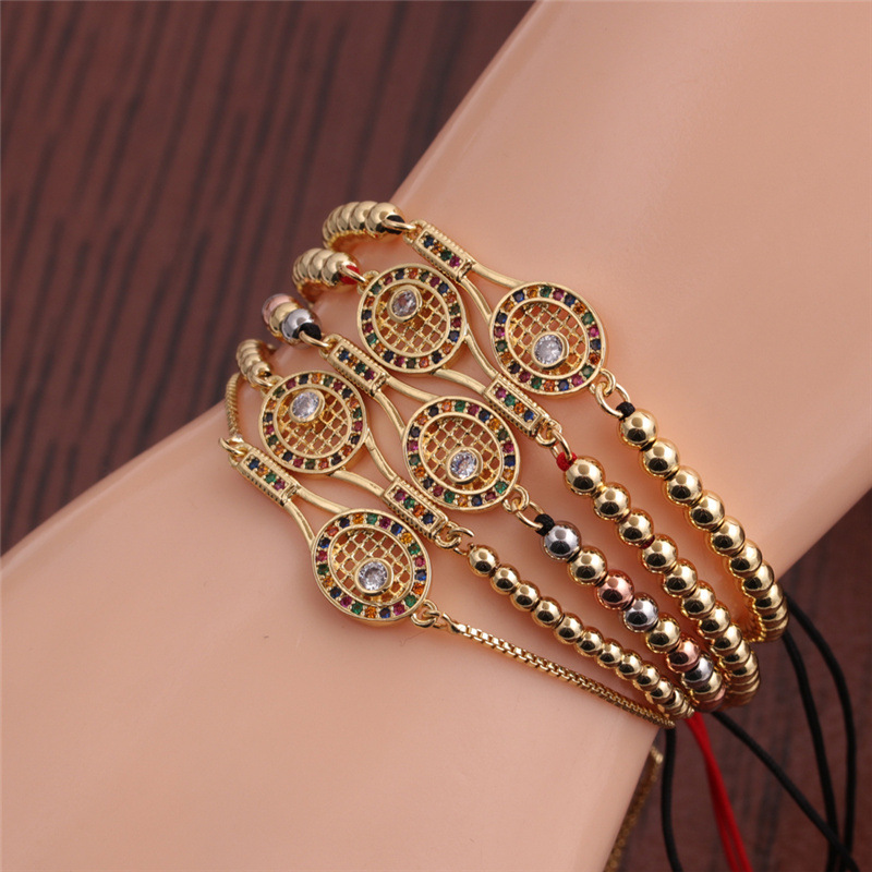 Fashion Color Zircon Tennis Racket Adjustable Bracelet display picture 2