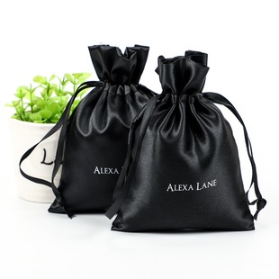 Satin bag supply jewelry drawstring underwear storage bag cosmetics silk bag printed LOGO
