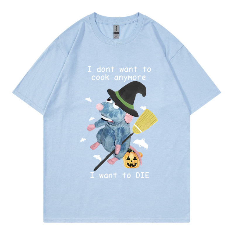 T-shirt à manches courtes pour hommes, imprimé souris, T-shirt d'été polyvalent à manches mi-longues, vêtement supérieur tendance noir et blanc à col rond pour hommes et femmes_voghion.com