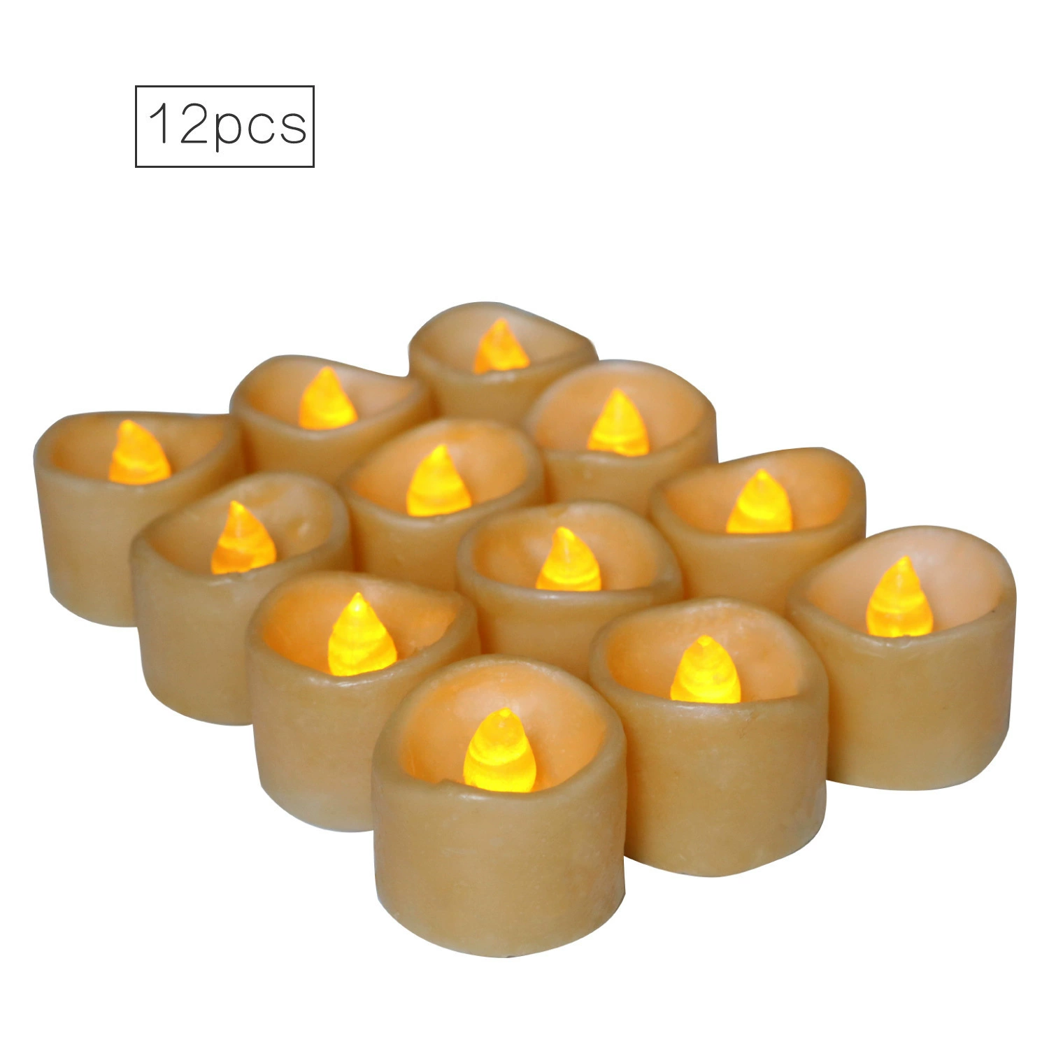 Led wax flamelesss batterytealight candle Слоновая кость с белым воском Светодиодная свеча