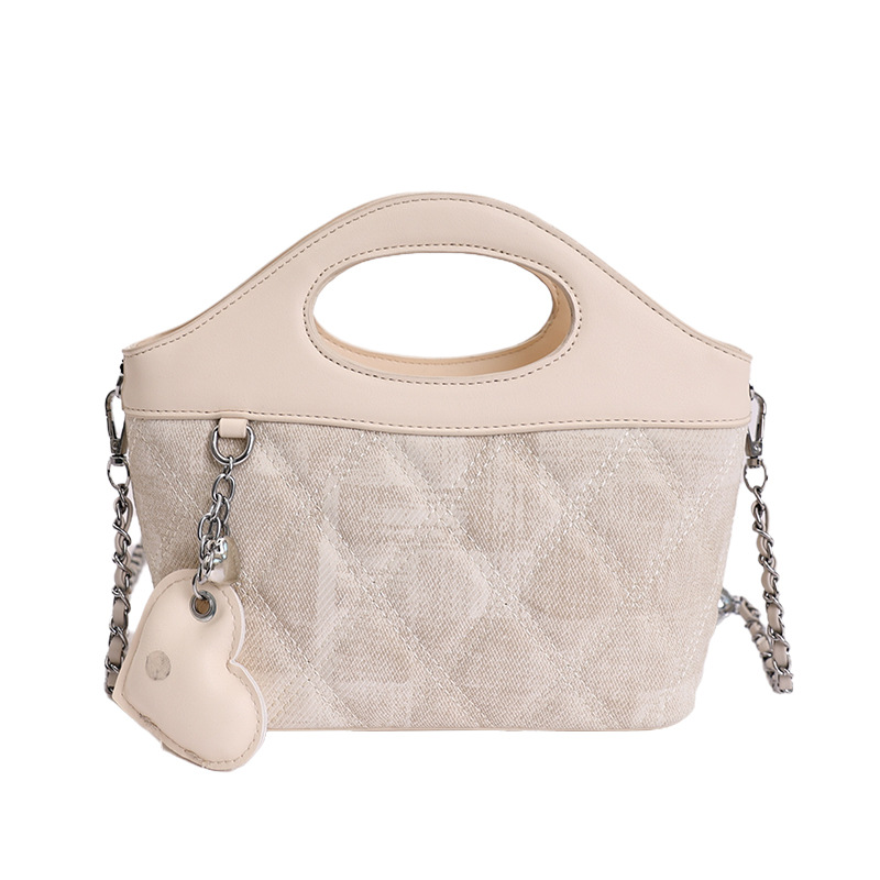 Bolsa de cadena de diamante diaria bolsa de cuero suave de mujer 2026 nuevo verano relajado bolsa de hombro inclinada para viajar
