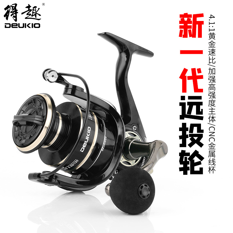 得趣渔具海杆鱼轮纺车轮批发全金属8000远投轮fishing鱼线渔线轮|ms