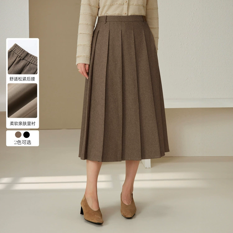 [Юбка с диким зонтиком, плиссированная юбка] Плоский большой размер женская подвеска, юбка, толстая мм зимняя одежда новый