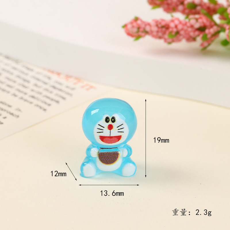かわいい漫画の青い猫発光装飾品 diy 携帯電話ケース衣類装飾アクセサリー青いポケット猫の装飾品|undefined