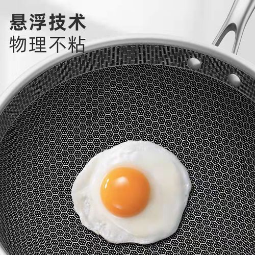 Sixth Generation Stainless Steel Honeycomb Non-stick Wok with Multifunctional Coating for Home Use, Cooking Pot, Gift Wholesale