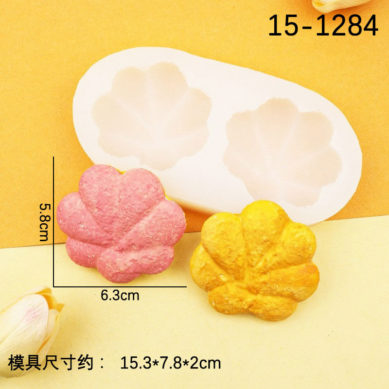 Simulación Shell molde de silicona DIY jabón hecho a mano aromaterapia vela pastel galleta hornear