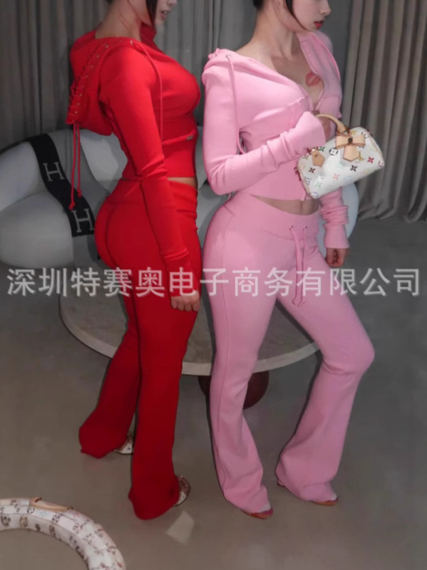 2025春の街頭の帽子付きのガードルのコートはアメリカの色の腰の頭にぶつかってマイクロラッパのズボンのスーツの欧米をつなぎます。|undefined