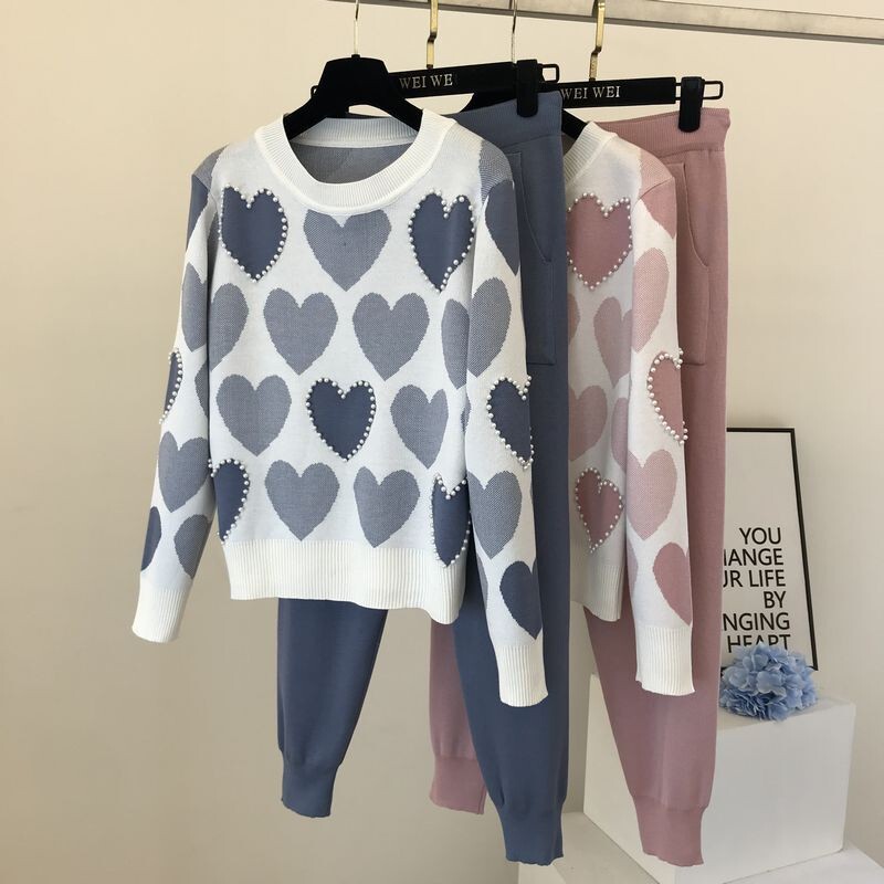 Casual Fashion Suit for Women, Petite, Stylish, Age-Reducing, Elegant, Knitted Long-Sleeve Top and Pants Two-Piece Set for Autumn and Winter Casual Fashion Suit for Women, Petite, Stylish, Age-Reducing, Elegant, Knitted Long-Sleeve Top and Pants Two-Piece Set for Autumn and Winter