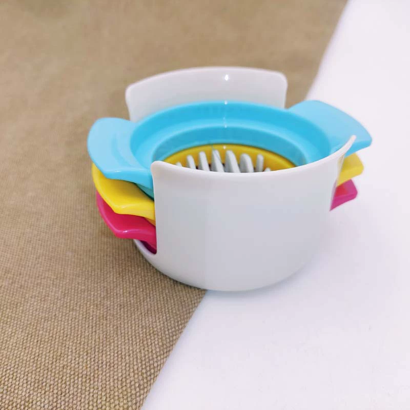 3-in-1 Egg Cutter, Stainless Steel Blades, Compact 11.25 cm Slicer for Eggs, Fruit & Tofu