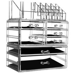 Transparent cosmetic storage box large capacity desktop lipstick top multi-layer miscellaneous supplies organization drawer-style makeup box