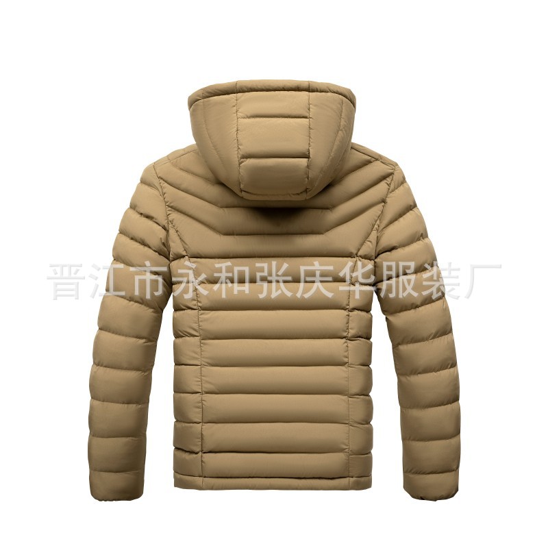 Cross-border 50d alta costilla elástica ropa de los hombres de lana forrada engrosada chaqueta de algodón con capucha de algodón raqueta de algodón europeo y americano comercio exterior al por mayor