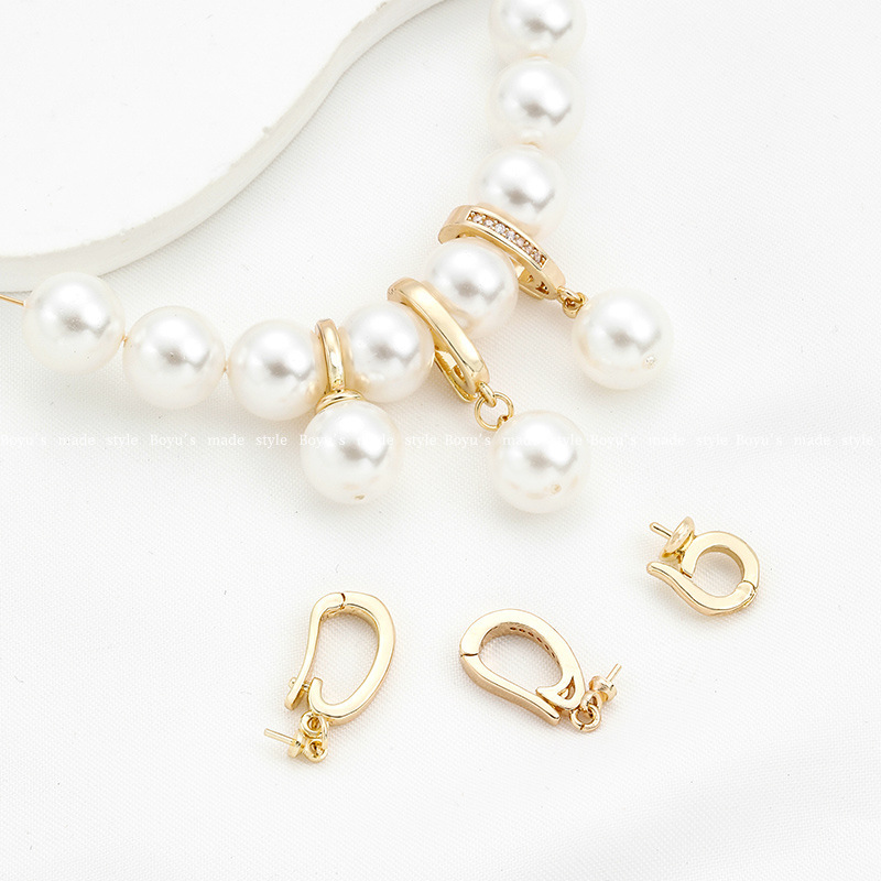 14k bag gold jewelry buckle sheep's eye nail pendant buckle head universal buckle pearl necklace buckle accessories hanging buckle diy accessories