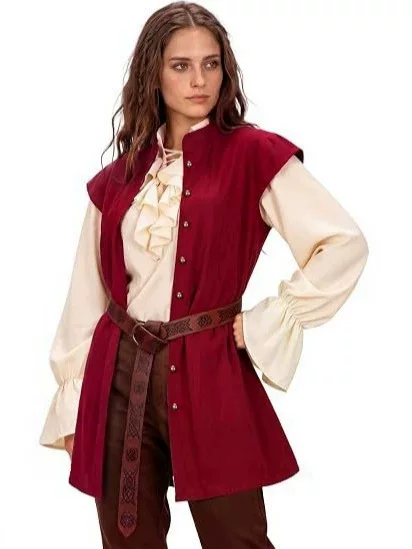 Medieval Pirate Vest Renaissance Sleeveless Vest Coat Halloween Larp Role-Playing Costume