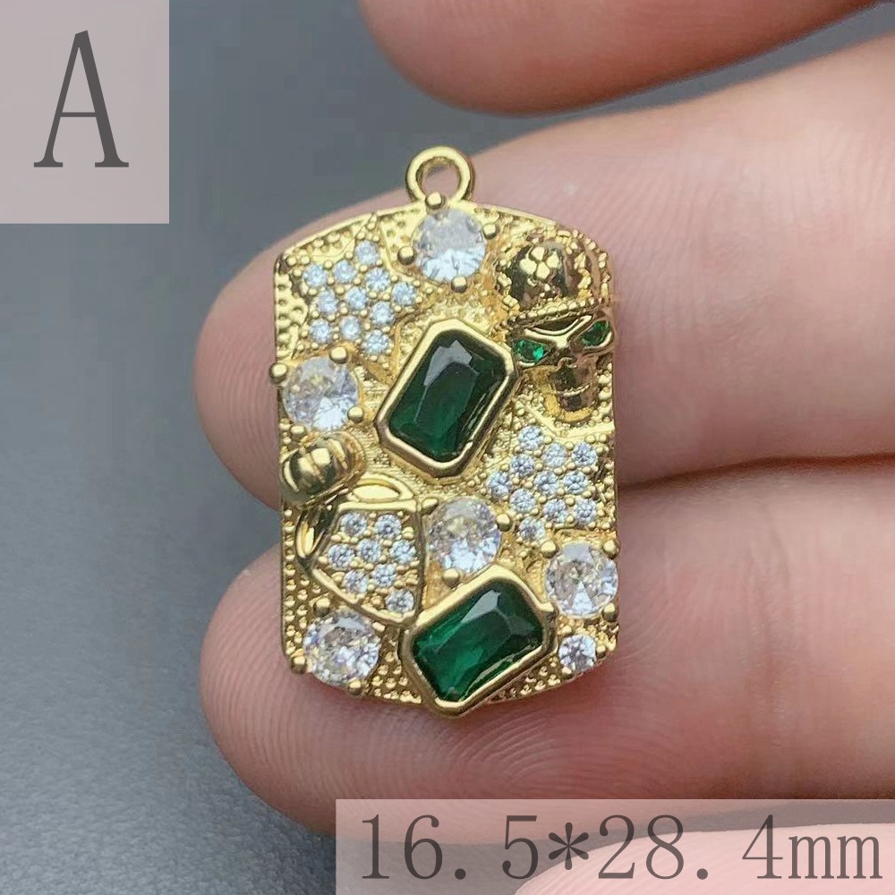 Rhinestones Inlay Material DIY Jewelry Accessories Classification 1 Piece Copper Rhinestones Geometric Heart Shape Pendant