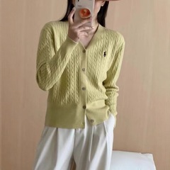 ニットセーター V ネック新刺繍ニットセーターカーディガン女性のスリムツイストジャケットとルーズスリムトップ