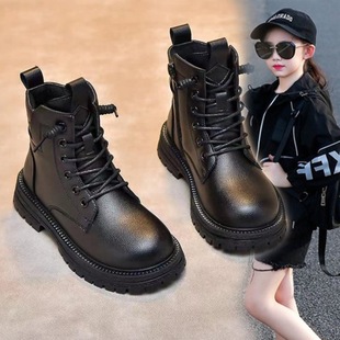 Girls Martin Boots 2024 Summer New Children's Boots Boys Black Short Boots Styish Children's Spring and Autumn Show Boots Women