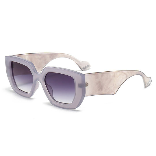 European and American Style Frame Contrast Color Sunglasses Women's Round Face Slimming Fashionable Sunshade Sunglasses Men's Fashionable Olive Green Glasses