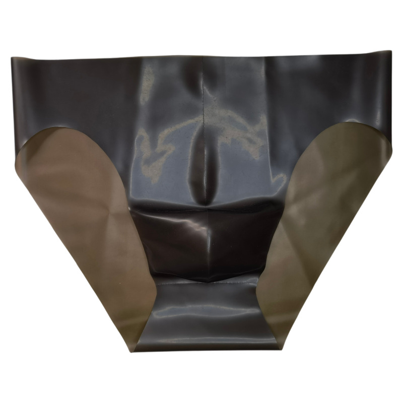 Latex Sexy Briefs, Semi-Transparent Men's Rubber Underwear, Concave-Convex Invisible Splicing, Imitation Seamless One-Piece, Traceless