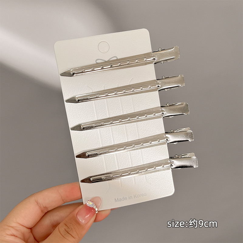 Clip suelto de raíz de cabello clip de golpe lateral femenino maquillaje que forma clip de posicionamiento de horquilla sin costuras clip de pico de pato tocado de horquilla