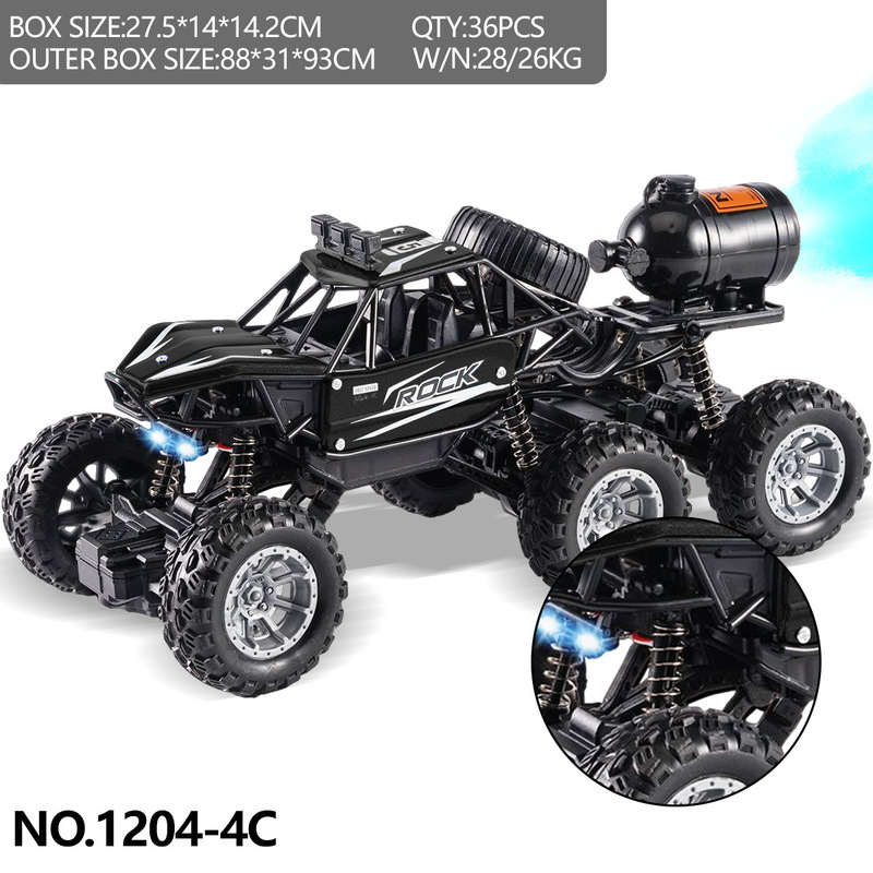 Cross-Border Toy Rc Remote Control Car Six-Wheel Alloy Remote Control Car High-Speed Four-Way Off-Road Climbing Spray Remote Control Car Cross-Border Toy Rc Remote Control Car Six-Wheel Alloy Remote Control Car High-Speed Four-Way Off-Road Climbing Spray Remote Control Car