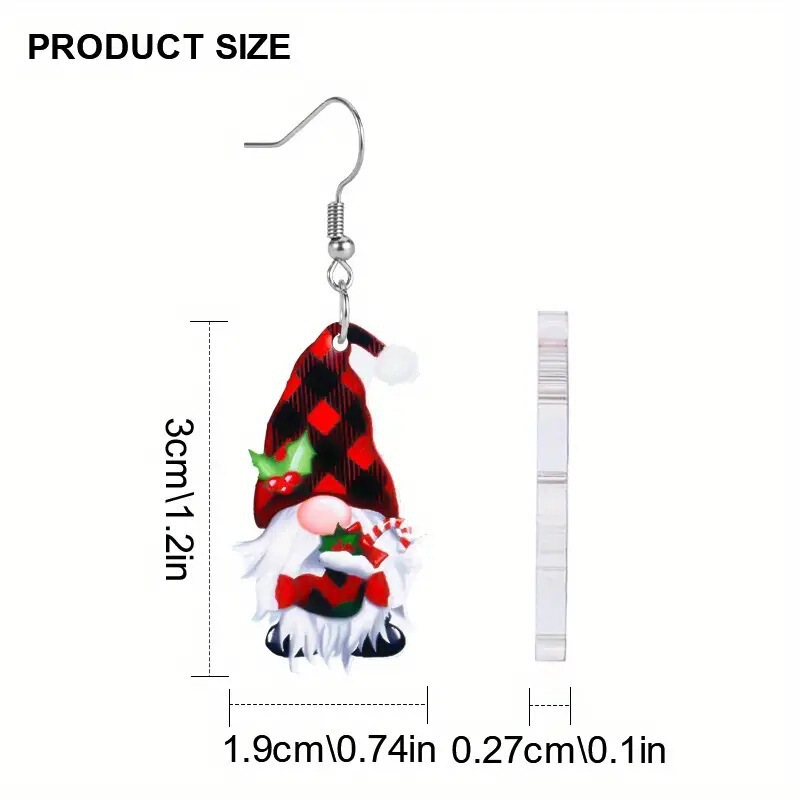 アマゾンクロスボーダーアクリルイヤリングクリスマスツリーヘラジカ小人サンタクロースペンダントイヤリングクリスマス耳|undefined