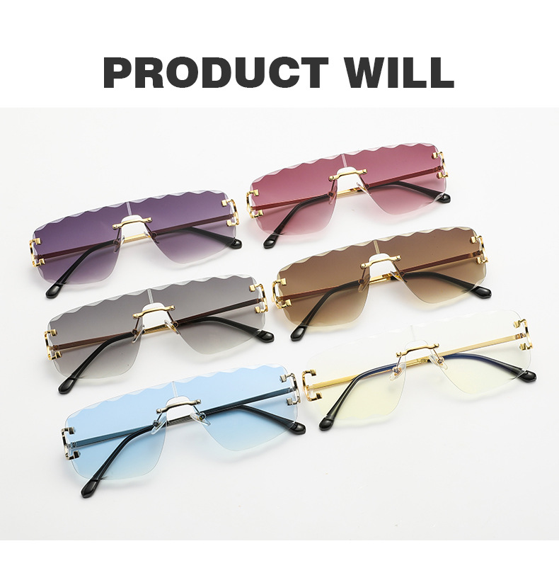 Simple Style Gradient Color Pc Square Frameless Women's Sunglasses display picture 13