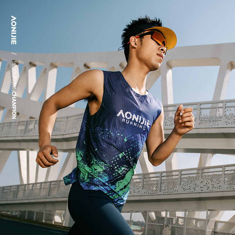 Onijie Sports Quick-Drying Vest Men's Marathon Running Moisture-Absorbent Breathable Sleeveless Vest Racing Training Top