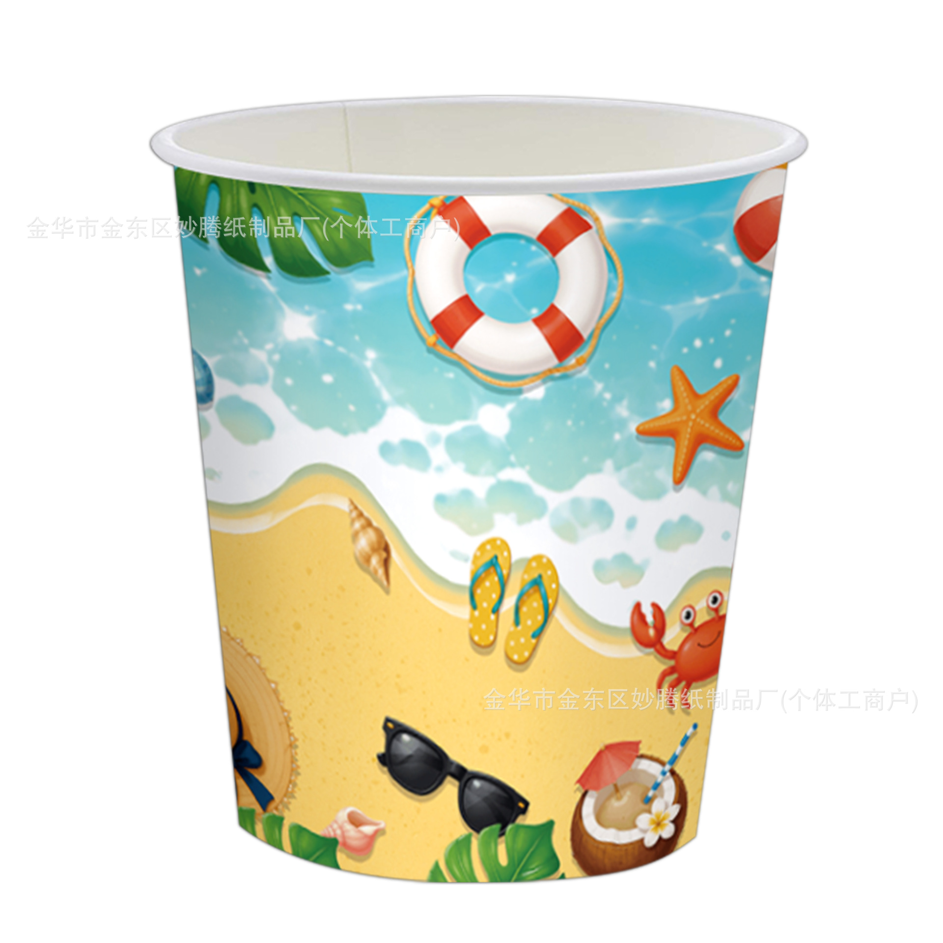 Verano transfronterizo playa tropical vacaciones tema de fiesta vajilla cena tazas de papel toallas de papel conjunto de bandeja de papel desechable